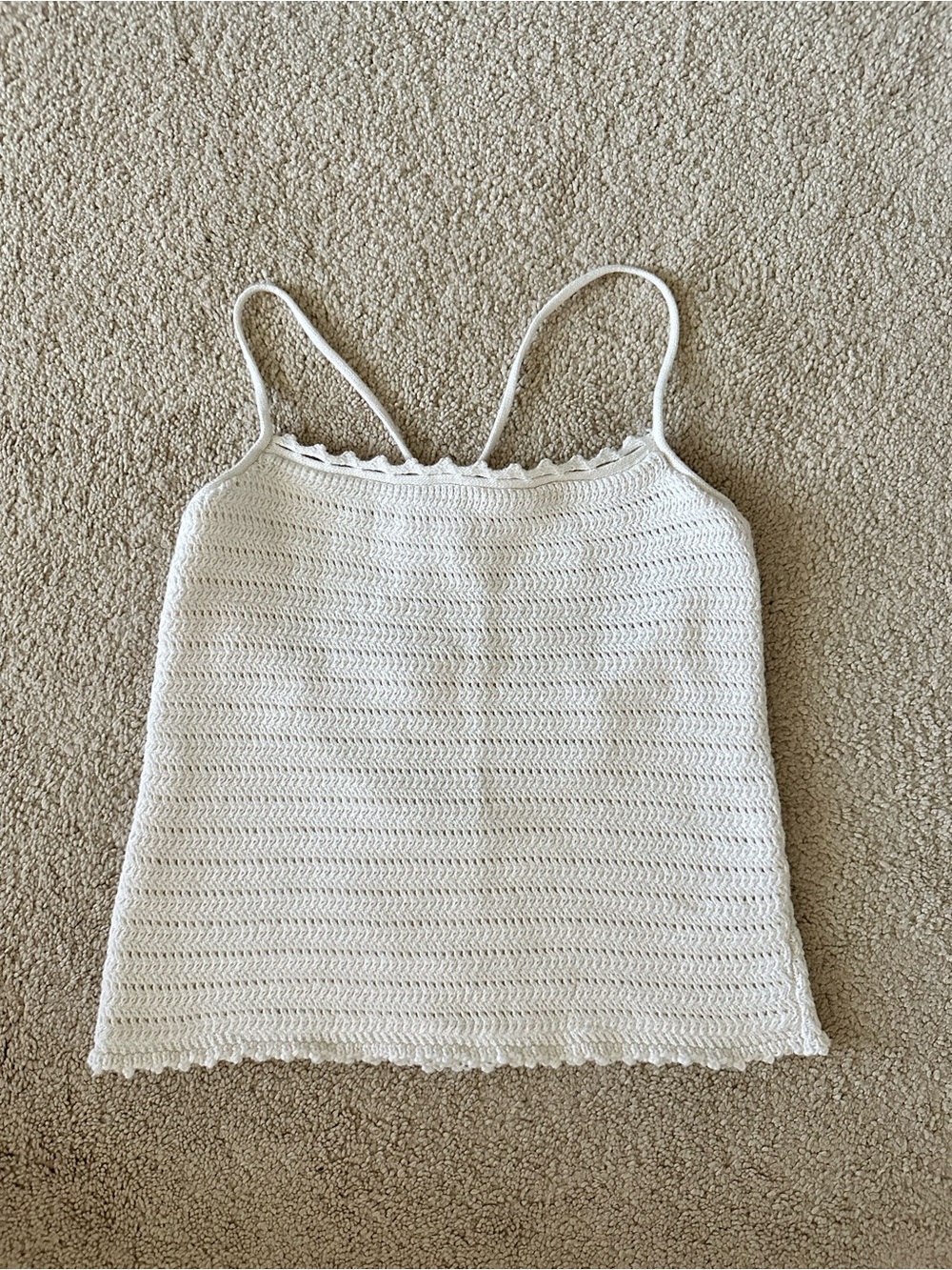 Abercrombie and Fitch Crochet Knit Cami Tank Top Size Small